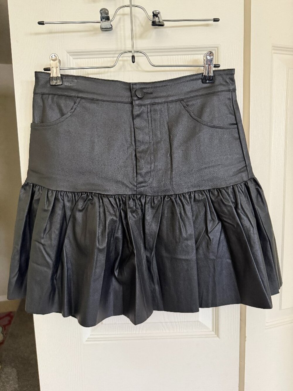 Faux leather school girl skirt